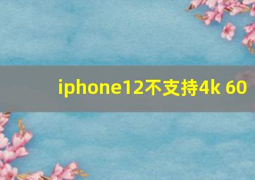 iphone12不支持4k 60